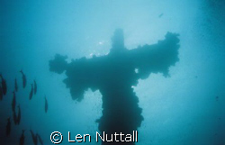 God must be close.  Truk Lagoon.  Mast of the Fujikawa Maru by Len Nuttall 